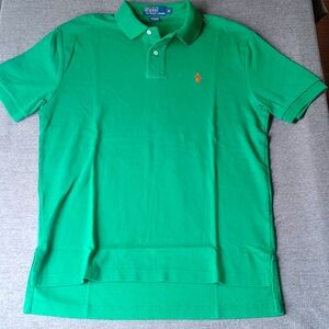 VINTAGE Polo Ralph Lauren Shirt Adult Medium Green Orange Pony Golf